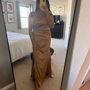 Revelry- Rory Dress, brand new with tags, size 18- Gold Satin